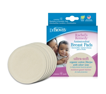 Dr Brown's Rachel's Remedy Antimicrobial Breast Pads (Washable) - 6 - Pack